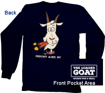 The Loaded Goat Long Sleeve Navy Blue T-Shirt