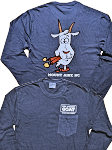 The Loaded Goat Pocket Long Sleeve Denim Blue T-Shirt