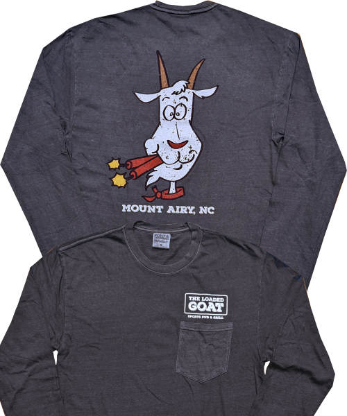 The Loaded Goat Pocket Long Sleeve Coal T-Shirt