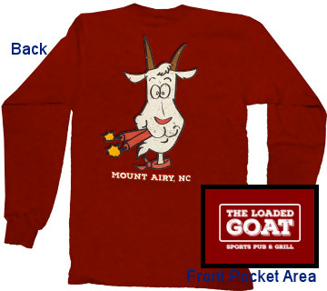 The Loaded Goat Long Sleeve Red T-Shirt
