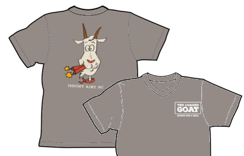 The Loaded Goat V-neck Short Sleeve Gray T-Shirt