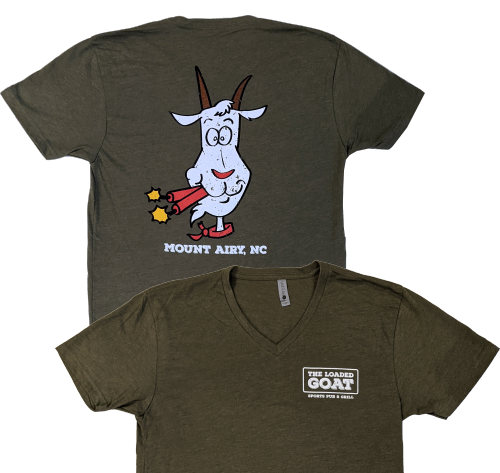 The Loaded Goat V-neck Short Sleeve Military Green T-Shirt