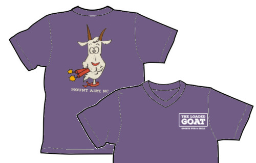 The Loaded Goat V-neck Short Sleeve Purple T-Shirt
