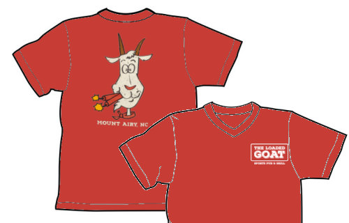 The Loaded Goat V-neck Short Sleeve Red T-Shirt