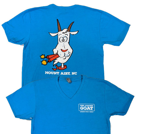 The Loaded Goat V-neck Short Sleeve Turquoise T-Shirt