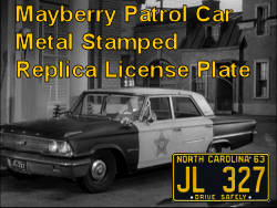 Mayberry Patrol Car License Plate