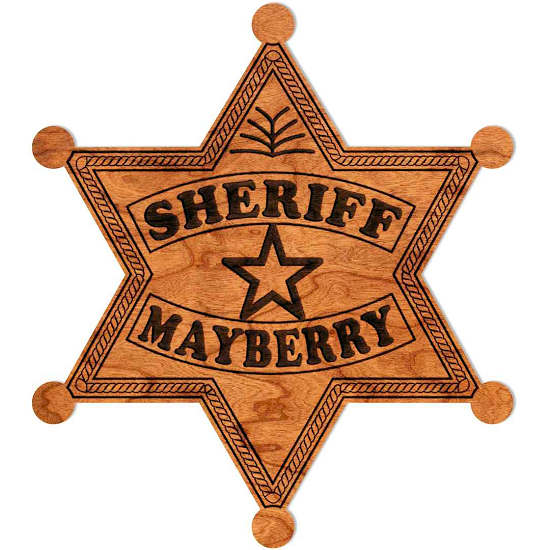 Mayberry Sheriff Badge Wooden Magnet