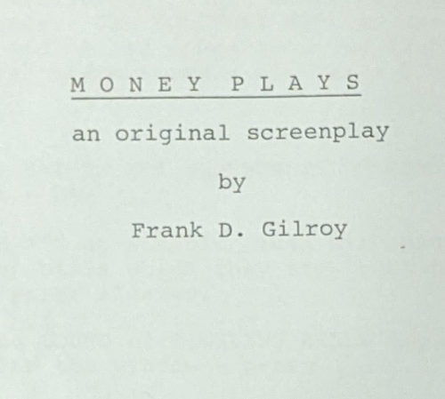 Money Plays - Maggie Peterson Original Script